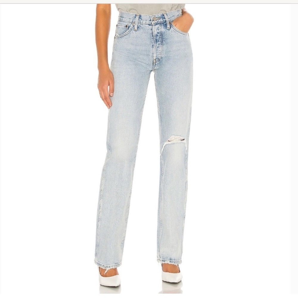 Re/Done Light Blue Straight Leg Jeans